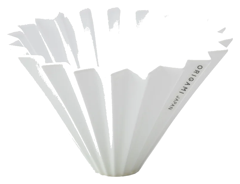 Origami porcelain pour-over dripper, white